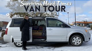 Solo Female Surviving Hard Times By Finding Safety Living In a Minivan “Van Tour” [upl. by Ocker]