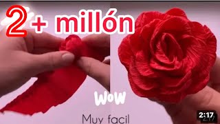 Como haces flores de papel crepe San Valentín [upl. by Gibrian584]