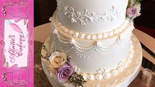 Spring Wedding Cake  Lambeth Over piping tutorial [upl. by O'Rourke]