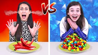 HOT VS SWEET CHALLENGE met BIBI  MeisjeDjamila [upl. by Ahsercal]