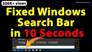 Fix Cant Type in Windows 10 Search Bar Cortana amp Search Not Working [upl. by Barth]