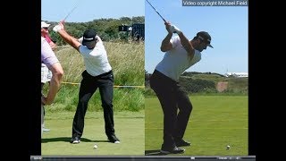 Jon Rahm golf swing  Long Iron faceon amp downtheline July 2017 [upl. by Josler928]