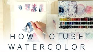 HOW TO USE WATERCOLOR  Introduction Tutorial [upl. by Assiled]