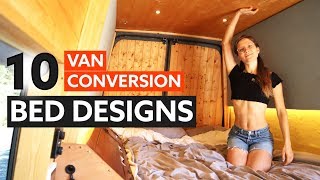 10 Awesome BED DESIGNS for your VAN CONVERSION 🛏 🚐 [upl. by Atteselrahc]