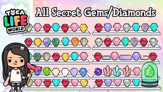 ALL SECRET DIAMONDS  GEMS IN TOCA LIFE WORLD  Toca Boca Secrets  NecoLawPie [upl. by Osmond]