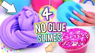 4 Easy DIY Slimes WITHOUT GLUE How To Make The BEST SLIME WITH NO GLUE [upl. by Eilama263]