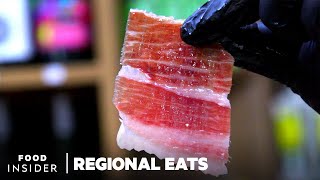 Why Spanish Iberian Ham Is The Worlds Most Expensive Cured Meat  Regional Eats [upl. by Emma]