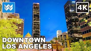 4K Downtown Los Angeles at Night  Walking Tour amp Travel Guide 🎧 Binaural City Sound [upl. by Sneve]