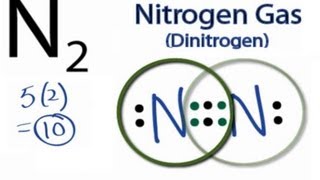 How to Draw the Lewis Dot Structure for N2 Nitrogen Gas Diatomic Nitrogen [upl. by Kinnon]