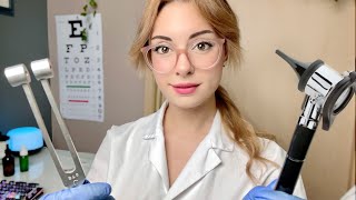 ASMR Ear Exam Nose amp Throat Doctor Roleplay 👂 Hearing Test Ear Cleaning Otoscope Cranial Examination [upl. by Aneehsor]