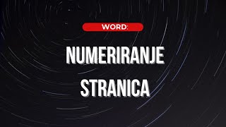 Word Numeriranje stranica [upl. by Initirb]