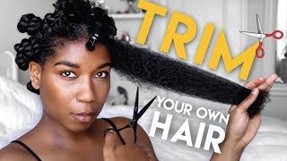 DETAILED  How To Trim Your Own Hair  Natural Hair  Naptural85 [upl. by Romelle80]