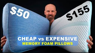 Cheap vs Expensive Memory Foam Pillows Beautyrest vs TempurPedic [upl. by Ynohtnael]