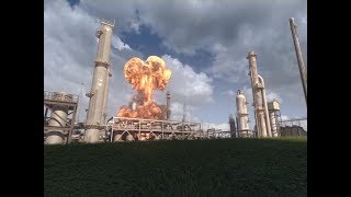 Animation of April 26 2018 Explosion and Fire at the Husky Energy Refinery in Superior Wisconsin [upl. by Bridget]