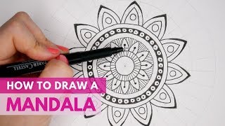 How to Draw a Mandala  Beginners Drawing Tutorial  Mandala Art [upl. by Aiem]