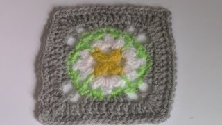 Haken  tutorial madeliefje granny square [upl. by Riane317]