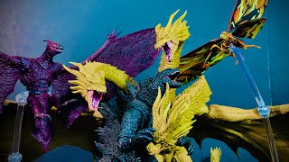 Godzilla vs king ghidorah vs mothra vs rodan epic battle stop motion [upl. by Krisha933]