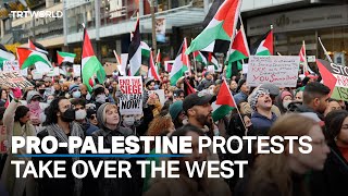 ProPalestine protests held in Western countries [upl. by Larsen]