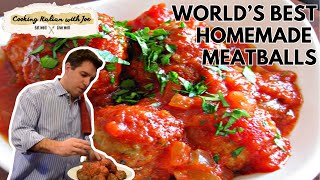 The Worlds Best Homemade Meatballs  Cooking Italian with Joe [upl. by Anih]