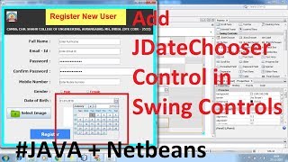 How to install add JDateChooser JCalendar Date Picker in netbeans IDE Swing [upl. by Raila]