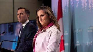 Chrystia Freeland reacts to Trump tweets after G7 summit [upl. by Rimma]