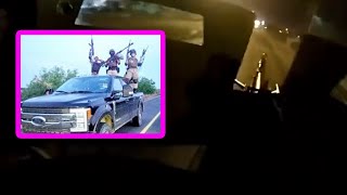 INSANE rolling machine gun battle between Mexican cops and cartel sicarios [upl. by Nbi]