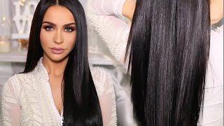 HOW TO SLEEK amp SHINY STRAIGHT HAIR  Carli Bybel [upl. by Foote]