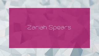 Zariah Spears  appearance [upl. by Roseline]