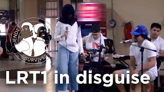 Jen Survives LRT1 in disguise  Jennylyn Mercado amp Dennis Trillo [upl. by Alcus]