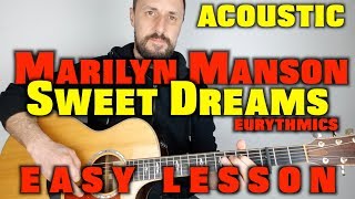 Marilyn Manson  Sweet Dreams  Guitar Tutorial [upl. by Newob519]