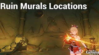 Ruin Murals Locations Genshin Impact [upl. by Yelsnik119]