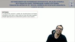 STJ INFO 834 paternidade socioafetiva e adoção [upl. by Lrigybab]