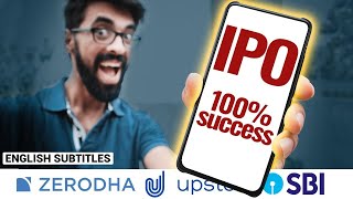 🟦How to apply for IPO  Zerodha Upstox SBI ICICI UPI [upl. by Hsizan]