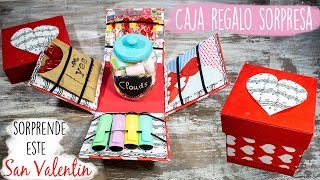 Cartonaje caja regalo sorpresa DIY San Valentín [upl. by Martica]