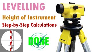 Levelling l Height of Instrument Collimation Method Bookings amp Calculations [upl. by Bryan]