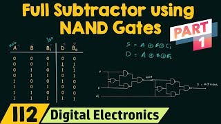 Realizing Full Subtractor using NAND Gates only Part 1 [upl. by Sherrard]