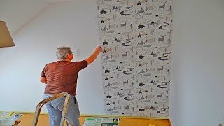 How To Hang Wallpaper With a Drop Match DIY [upl. by Iruahs]