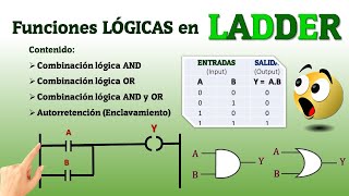 FUNCIONES LÓGICAS EN LADDER o KOP  AND y OR  ENCLAVAMIENTO o AUTORRETENCION [upl. by Geier]