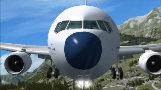 767 attacks Saanen airfield  an FSX movie [upl. by Wiltz]