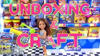 Shopkins Oh So Real Mini Packs PLUS DIY Grocery Store Shelves [upl. by Coridon]