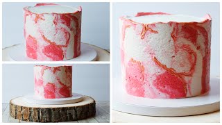 Marbled buttercream cake decorating tutorial [upl. by Inneg703]