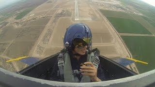 Female first gets ride with Blue Angels [upl. by Jemy]