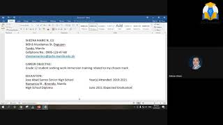 Resume  Senior High School Work Immersion [upl. by Ednutabab]