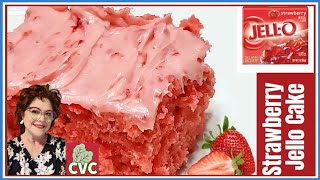 70s Strawberry Gelatin Cake  Cake Mix Recipes [upl. by Tem]