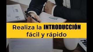 CÓMO HACER LA INTRODUCCIÓN DE UN TRABAJO DE INVESTIGACIÓN [upl. by Namso]