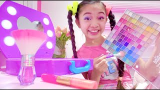 FULL FACE KIDS MAKEUP CHALLENGE  KAYCEE WONDERLAND [upl. by Azzil]