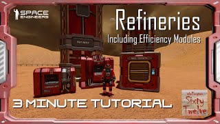 Refineries  Space Engineers 3 Minute Tutorial [upl. by Nnylorac887]