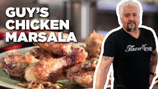 Guy Fieris Chicken Marsala with Mushrooms  Guys Big Bite  Food Network [upl. by Delfeena809]