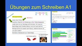 9 Übungen zum Schreiben A1  Goethe Zertifikat A1 [upl. by Ahsienar941]