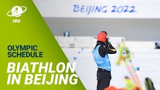 Beijing 2022 Biathlon Competition Schedule [upl. by Ailaham]